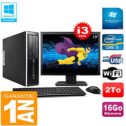 PC HP Compaq Pro 6300 SFF I3-3220 16Go 2To Graveur DVD Wifi W7 Ecran 19" · Occasion 