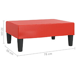 vidaXL Repose-pied Rouge 78x56x32 cm Similicuir pas cher