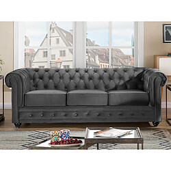 Vente-Unique Canapé 3 places CHESTERFIELD - Velours anthracite 