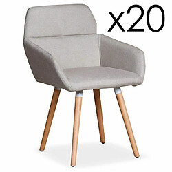 Paris Prix Lot de 20 Fauteuils Scandinaves Dorcy 82cm Beige 