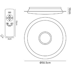 Luminaire Center Plafonnier télécomandé Maldivas 3000K-6000K, 40W Tuneable blanc 2800lm, Dimmable