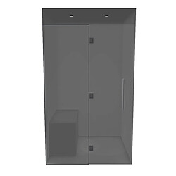 Desineo Hammam kit de construction cabine de douche avec paroi vitrée à carreler 120 x 120 avec générateur vapeur