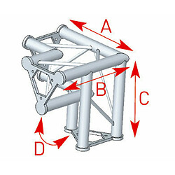 57ASD32 / Angle vertical 3 départs pied gauche 90° lg 0m40 x 0m40 x 0m40 ASD