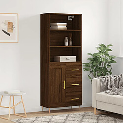 Maison Chic Buffet,Meuble de Rangement,commode pour salon,Cuisine Chêne marron 69,5x34x180 cm Bois d'ingénierie -MN69241