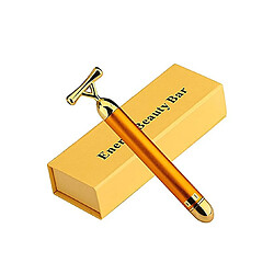 YP Select Barre de beauté électrique en forme de Y 24K Golden Anti-Aging Pulse Skin Care Gold Facial Roller Massager