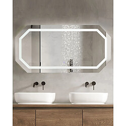 Beliani Miroir à LED argenté 120 x 60 cm LOCMARIAQUER