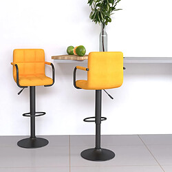 vidaXL Tabourets de bar lot de 2 jaune moutarde tissu 