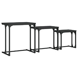 vidaXL Tables basses gigognes 3 pcs noir bois d'ingénierie