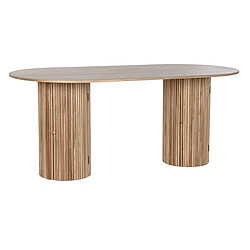 Pegane Table à manger, table de repas ovale en bois coloris naturel - longueur 180 x profondeur 90 x Hauteur 75 cm