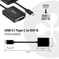 Club 3D CLUB3D USB 3.1 Type C to DVI-D Active Adapter Cable