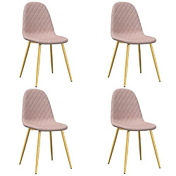 Maison Chic Lot de 4 Chaises à manger | Chaise de salle à manger cuisine Rose Velours -GKD65844