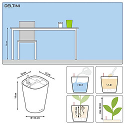 Acheter Pot de table Deltini - kit complet, rouge scarlet brillant Ø 14 x 18 cm