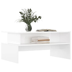 Avis Maison Chic Table basse,Table Console Table d'appoint, Table pour salon blanc brillant 90x55x42,5 cm bois d'ingénierie -MN12656