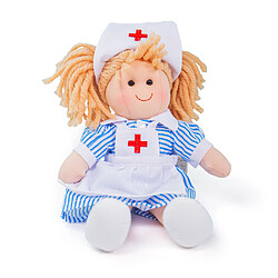 Bigjigs Toys Poupée douce Nurse Nancy, 28cm de haut