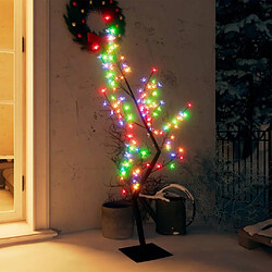 vidaXL Sapin de Noël 128 LED colorées Cerisier en fleurs 120 cm 