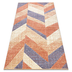 RUGSX Tapis FEEL 5673 17931 chevrons beige terre cuite violet 180x270 cm 