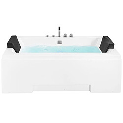 Beliani Baignoire balnéo blanche 170 x 75 cm avec LED GALLEY