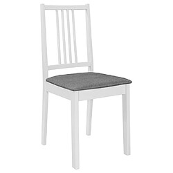 Decoshop26 Lot de 6 chaises de salle à manger cuisineà dîner avec coussins blanc bois solide CDS022954