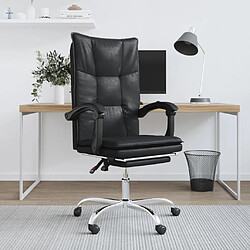 vidaXL Fauteuil inclinable de bureau Noir Similicuir