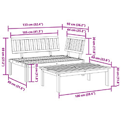 vidaXL Salon de jardin palette 2 pcs bois massif d'acacia pas cher