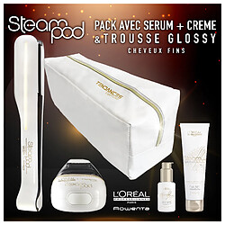 L'Oreal - Steampod 2.0 + Sérum + Lait de lissage cheveux fins + Trousse de voyage