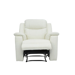 Vente-Unique Fauteuil relax EVASION en cuir - blanc ivoire pas cher