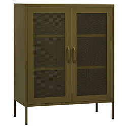 vidaXL Armoire de rangement Vert olive 80x35x101,5 cm Acier