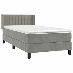 Avis Maison Chic Structures de lit + matelas,Lit à sommier tapissier et matelas pour Chambre Gris clair 80x200 cm Velours -MN28996