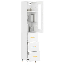 Avis Maison Chic Buffet,Meuble de Rangement,commode pour salon,Cuisine Blanc brillant 34,5x34x180 cm Bois d'ingénierie -MN56057