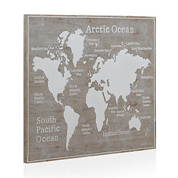 GEESE HOME 6422/110-Tête de lit en bois motif carte du monde 110x100 cm