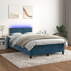 vidaXL Sommier à lattes de lit avec matelas LED Bleu foncé 120x200 cm