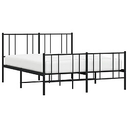 Acheter vidaXL Cadre de lit métal sans matelas avec pied de lit noir 140x190cm