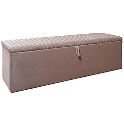 Vivenla Banc bout de lit coffre avec rangement coloris beige design en velours L. 150 x P. 41 x H. 45 cm collection CAIRO