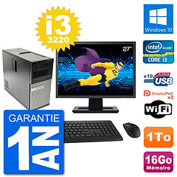 PC Tour Dell 7010 Ecran 27" Intel i3-3220 RAM 16Go Disque 1To Windows 10 Wifi · Occasion 