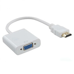 Justgreenbox Adaptateur HDMI vers VGA 1080P Câble convertisseur numérique vers analogique, Blanc 