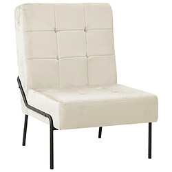 vidaXL Chaise de relaxation 65x79x87 cm Blanc crème Velours