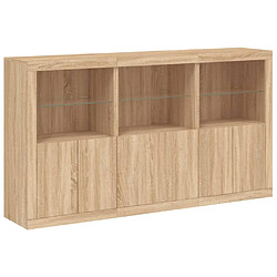 Avis Maison Chic Commode Buffet - Meuble de rangement avec lumières LED chêne sonoma 181,5x37x100 cm -GKD48263