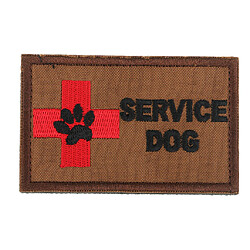 SERVICE CHIEN Broderie Patch Sew-on Brassard Applique Badge Extérieur Brun Applique Patches