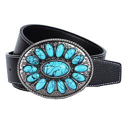 Avis ceinture en cuir western vintage bohème cow-boy cowgirl accessoires pour hommes noir