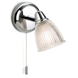 Firstlight Applique murale de salle de bain à 1 ampoule chrome avec verre clair nervuré IP44, G9