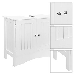 Avis Ensemble de meubles de salle de bain 2 picces style campagnard blanc en bois ML-Design