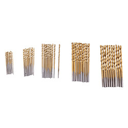 Forets à Tige Droite Perçage En Titane 50 pièces Jeu de Mèches Perceuse Outils de Titane en Aluminium 1.0mm-3.0mm