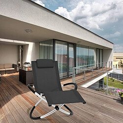 Bcelec HMBL-04-BLACK Chaise longue noire, relax de jardin, chaise de jardin, rocking chair, résistant aux intempéries, max 180kg