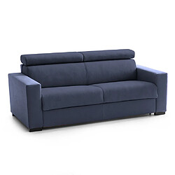 Autrement Talamo Italia Sofa Barbara 2 Places Large, Canapé de salon, Fabriqué en Italie, en tissu rembourré, avec appuie-tête réglables et accoudoirs standard, Cm: 200x95h85, couleur Bleu