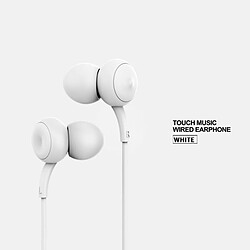 Remax Music Headphones Casque Intra-Auriculaire À Commande Filaire Prise 3,5 Mm Appel Mains Libres Écouteurs Ergonomiques Blanc