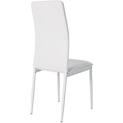 Acheter Decoshop26 Lot de 4 chaises de salle à manger design simple en synthétique blanc cadre en métal noir CDS10401