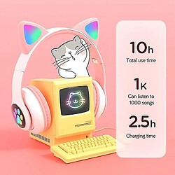 Acheter Universal Sans fil mignon oreille de chat casque bluetooth casque led casque et écouteurs