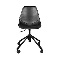 Mes Chaise de bureau à roulettes 67,5x67,5x82 cm en PU noir - FRANKY