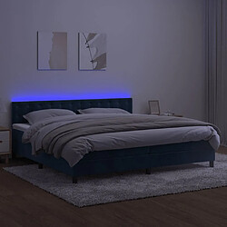 Avis vidaXL Sommier à lattes de lit matelas et LED Bleu foncé 200x200 cm