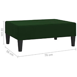 vidaXL Repose-pied Vert foncé 78x56x32 cm Velours pas cher